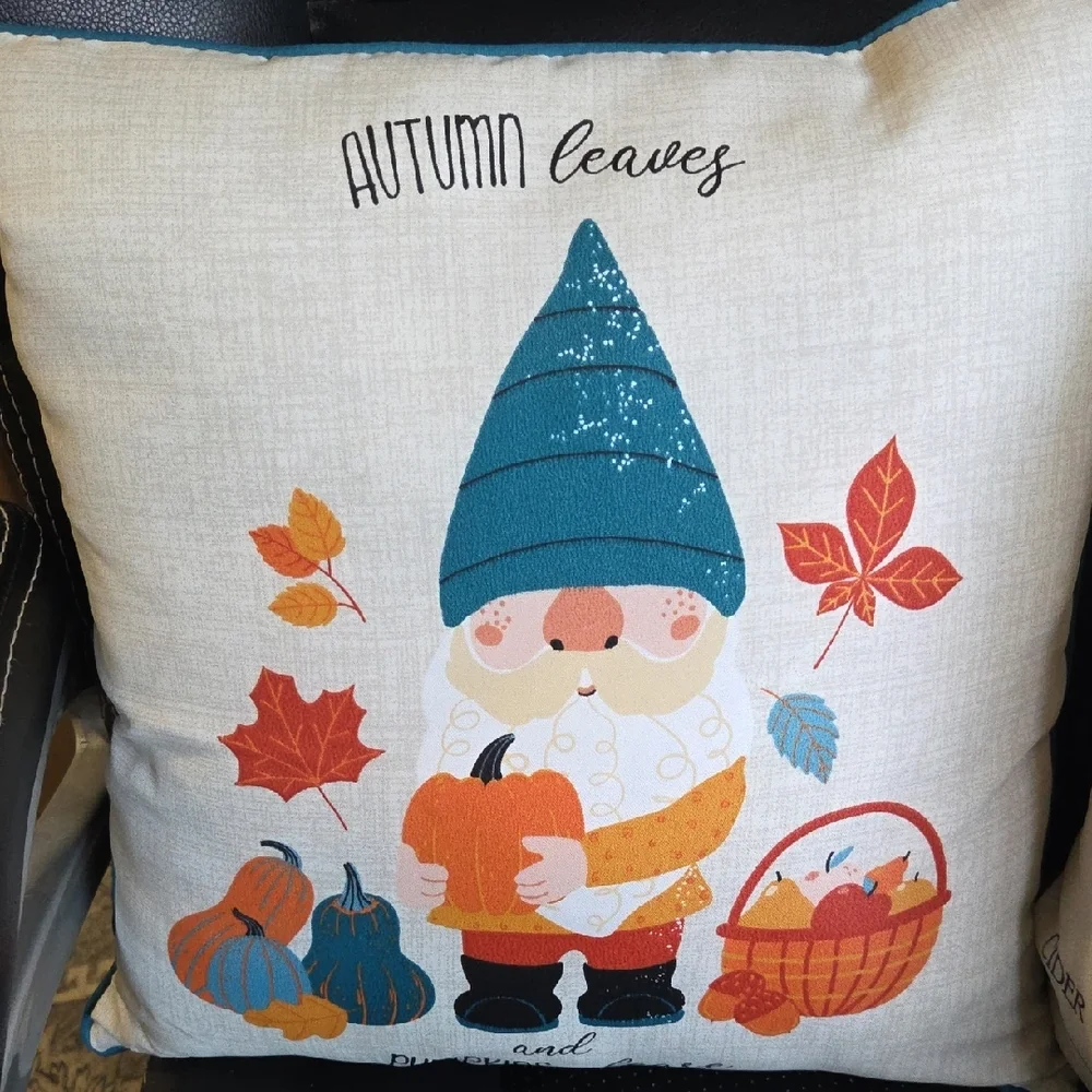 Autumn Leaves and Farm Fresh Pumpkins Decorative Pillow Set X